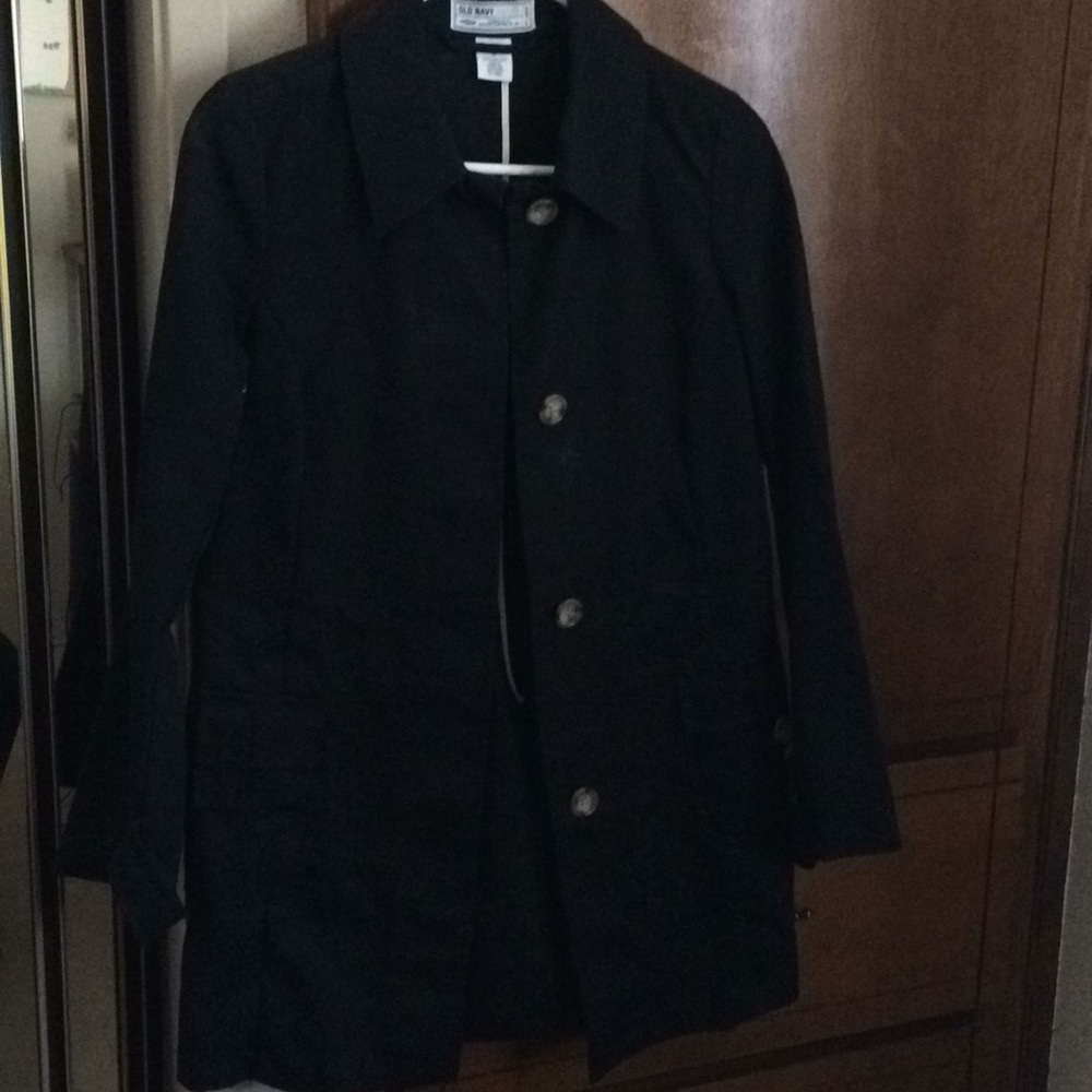 Old navy black trench coat